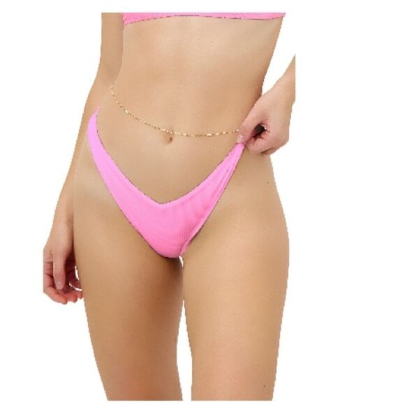 FRANKIE'S BIKINIS Enzo Cheeky Bikini Bottom Cherub Women's Ribbed Size Large New - Picture 5 of 14